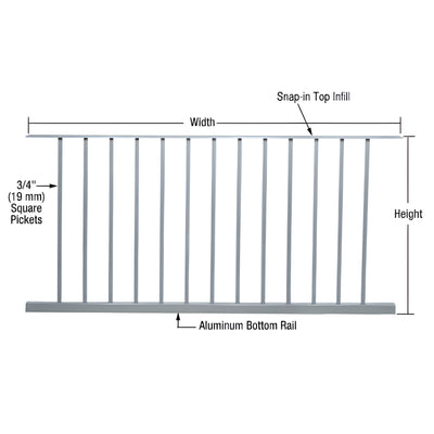CRL Mill 200, 300, 350, and 400 Series 60"W x 48"H Picket Panel