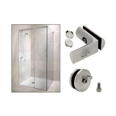 CRL Brushed Nickel Hydroslide 90 Degree Wall-to-Glass Sliding Shower Door Accessory Kit