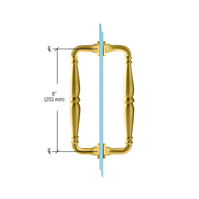CRL Satin Brass 8" Victorian Style Back-to-Back Pull Handles