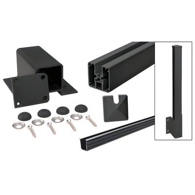 CRL Matte Black 1100 Series End Fascia Mount Post Kit