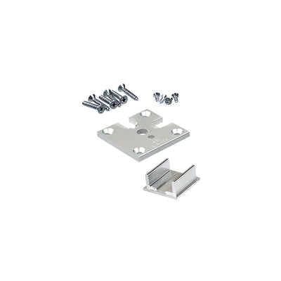 CRL Satin Anodized 2" x 2" Corner Partition Post Base Plate Kit for Posts Up to 24"