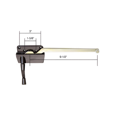 CRL Bronze 9-1/2" Left Hand Casement Window Operator