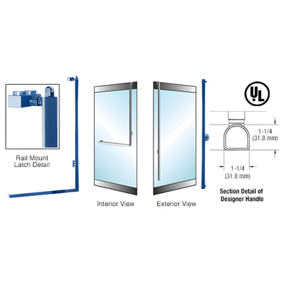 CRL-Blumcraft® Painted Right Hand Reverse Rail Mount Keyed Access "FS" Exterior, "D" Shape Top Securing Panic Handle