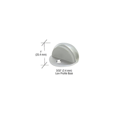 CRL Satin Chrome Floor Mounted Low Profile 3/32" Base Dome Stop