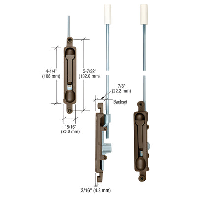 CRL Dark Bronze 3/16" Offset Flush Bolt
