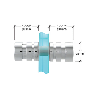 CRL Polished Chrome Junior Contemporary Style Back-to-Back Shower Door Knobs