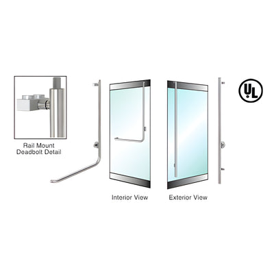 CRL-Blumcraft® Brushed Stainless Right Hand Reverse Rail Mount Keyed Cylinder/Thumbturn "FS" Exterior Top Secured Deadbolt For 3/4" Glass