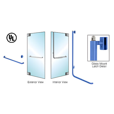 CRL-Blumcraft® Powder Coat Paint Left Hand Reverse Glass Mount Keyed Access "A" Exterior Top Secured Panic Handle