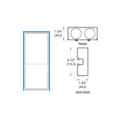 CRL-U.S. Aluminum Clear Anodized 39-1/2" x 85-3/4" Blank 450 Series Up and Over Single Door Frame