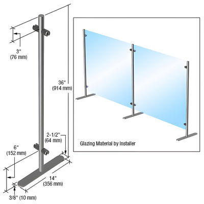 Round Portable Partition Center Post, 36” (914 mm) Height x 1” (25 mm) Diameter
