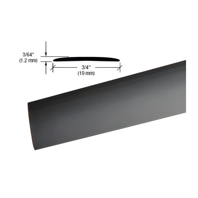 CRL Matte Black PVC 3/4" Flat with Pre-Applied Tape - 95"
