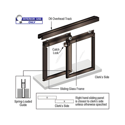 CRL Horizontal Sliding "Daisy" Pass-Thru Assembly With D6 Header/No Jambs