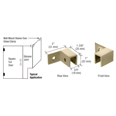 CRL Brushed Bronze Right Hand "Sleeve Over" Wall Mount Glass Clamp