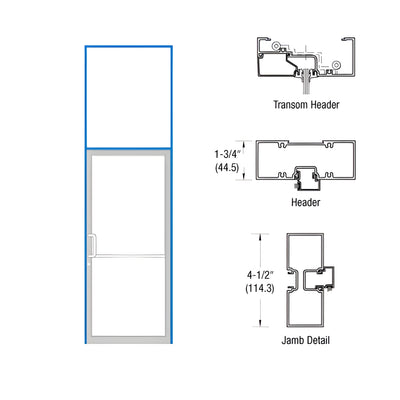 CRL-U.S. Aluminum Bronze Black Anodized Left Hand Tubular Transom Single Door Frame Prepped for Pair DH009 Butt Hinges Deadlock Strike