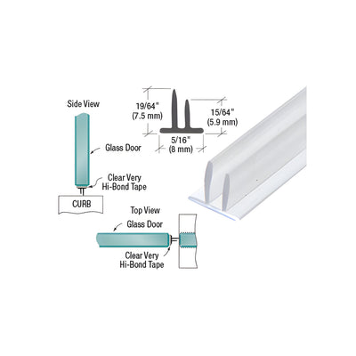 CRL Translucent Vinyl Double Fin Seal 5/16" Maximum Gap without Tape