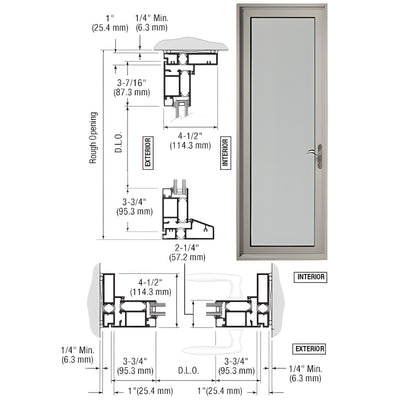 CRL-U.S. Aluminum Clear Anodized Series 900 Terrace Door Hinged Right Swing Out