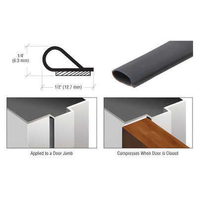 CRL Black Self-Adhesive Weatherstrip - 500' Roll