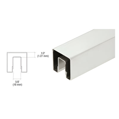 CRL Brushed Stainless 1-1/2" Square Premium Cap Rail for 1/2" Glass - 120" Long