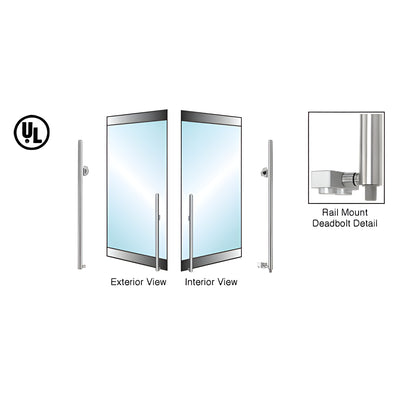 CRL-Blumcraft® Brushed Stainless Left Hand Reverse Rail Mount Cylinder/Thumbturn 'KS' Bottom Secured Exterior Deadbolt Handle