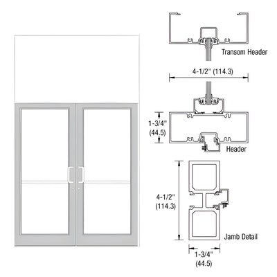 CRL-U.S. Aluminum White KYNAR® Paint 75-1/2" x 126" Series DF800 Tubular Offset Hung Transom Frame Blank (2FT)