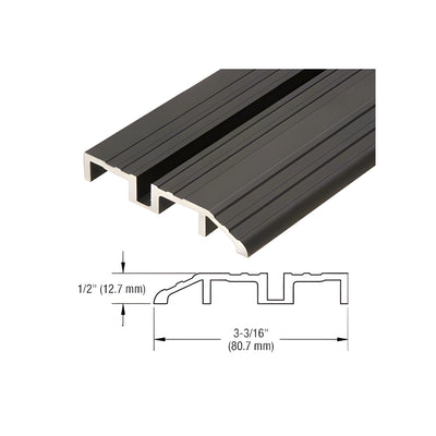 CRL Black/Bronze Anodized 120" Length Bottom Guide Half Threshold for OT Series Top Hung Sliders and Bi-Fold Doors