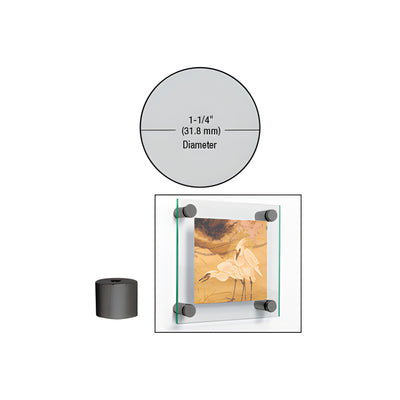 CRL Matte Black 1-1/4" Diameter by 1" Standoff Base