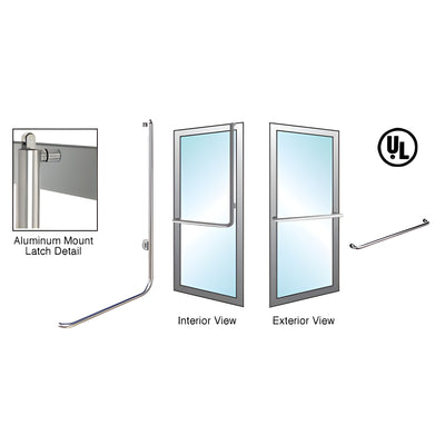 CRL-Blumcraft® Brushed Stainless Right Hand Reverse Aluminum Door Mount Keyed Access "A" Exterior, Top Securing Panic Handle