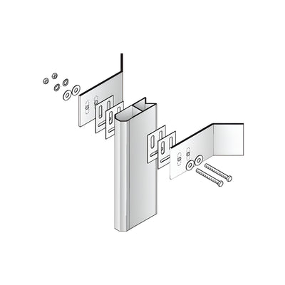 CRL-U.S. Aluminum Mid-Span Anchor for 90º Corner Vertical Mullions- 6/Pk