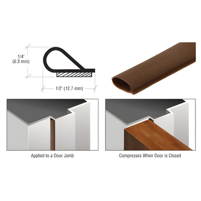 CRL Brown Self-Adhesive Weatherstrip - 100' Roll