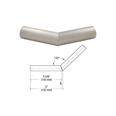CRL Brushed Stainless Steel 1-1/2" Schedule 40 - 135 Degree Corner