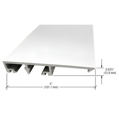 CRL-U.S. Aluminum White KYNAR® Paint 90 Degree Corner Exterior Face Cap for 1" Glass - 24'-2"