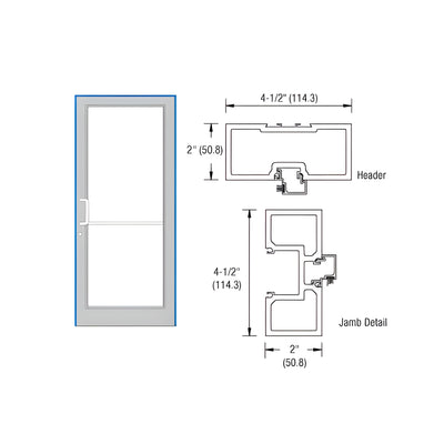 CRL-U.S. Aluminum Clear Anodized Class 1 40" x 86" Series DF800 Tubular Offset Pivot Up and Over Frame Complete (1F)