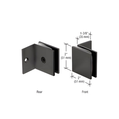 CRL Matte Black Fixed Panel Square Clamp With Small Leg