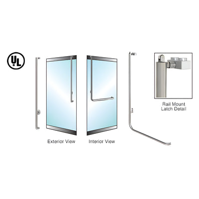 CRL-Blumcraft® Brushed Stainless Left Hand Reverse Low Profile Mount Keyed Access "J" Top Mount Handle