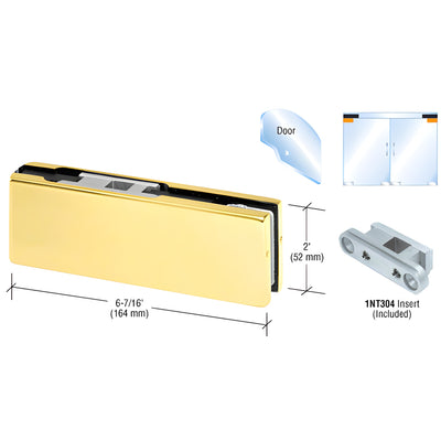 CRL Satin Brass Top Door Patch Fitting with 1NT304 Insert