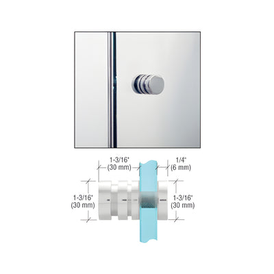 CRL Polished Chrome Contemporary Style Single-Sided Shower Door Knob