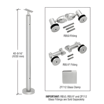 CRL Brushed Stainless 42" P7 Series End Post Railing Kit No Fittings