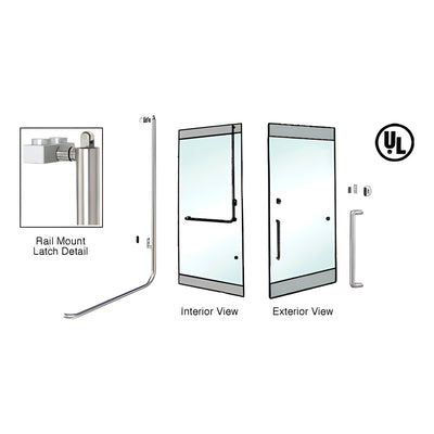 CRL-Blumcraft® Brushed Stainless Right Hand Reverse Rail Mount Keyed Access 'Y' Exterior, Top Securing Panic Handle