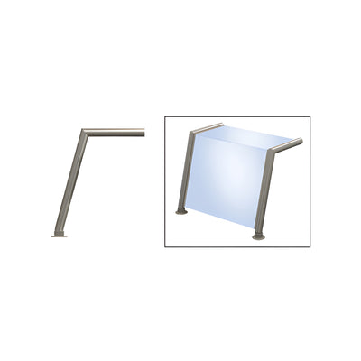 CRL Brushed Stainless Elegant 151 Series 1-1/2" Tubing Glass On Top and Front Only Sneeze Guard