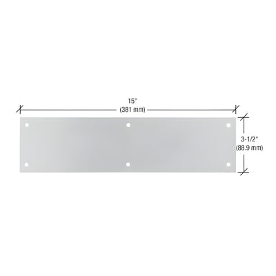 CRL Satin Aluminum 3-1/2" x 15" Push Plate