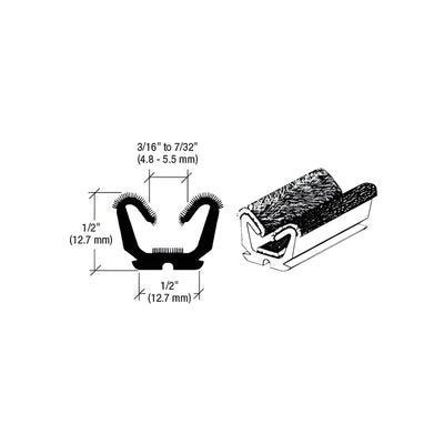 CRL 96" Flexible Flocked Rubber Glass Run Channel for 1960-1961 Valiant and Lancer