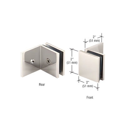 CRL Polished Nickel Fixed Panel Square Clamp With Large Leg