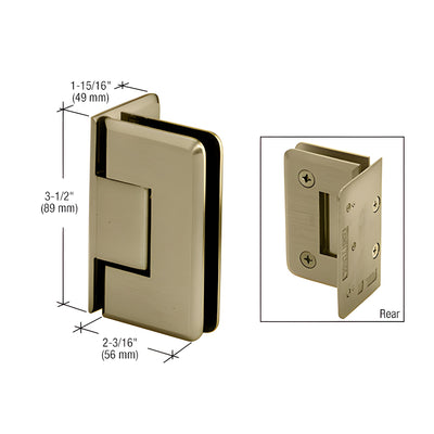 CRL Brushed Bronze Pinnacle 044 Series Wall Mount Offset Back Plate Hinge