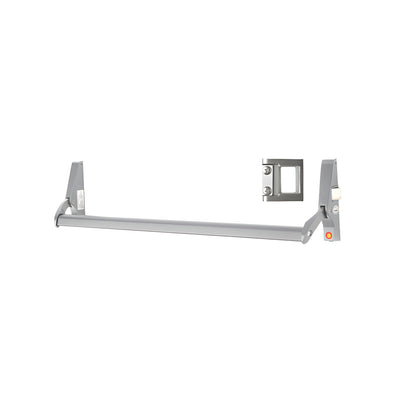 CRL Satin Aluminum 48" Jackson® 10 Series Right Hand Reverse Bevel Crossbar Rim Panic Exit Device, 'S' Type Strike