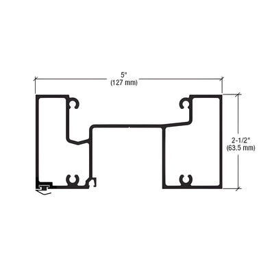CRL-U.S. Aluminum Head Mullion With Door Seal for 1" Glass, Dark Bronze/Black Anodized Class 1, 24'-2"