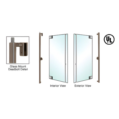 CRL-Blumcraft® Oil Rubbed Bronze Right Hand Reverse Glass Mount Cylinder/Thumbturn 'F' Top Secured Deadbolt Exterior Handle