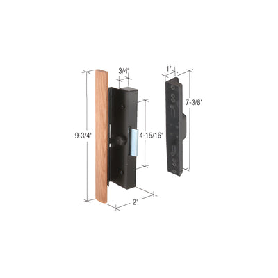 CRL Wood/Black Clamp-Style Surface Mount Handle 4-15/16" Screw Holes