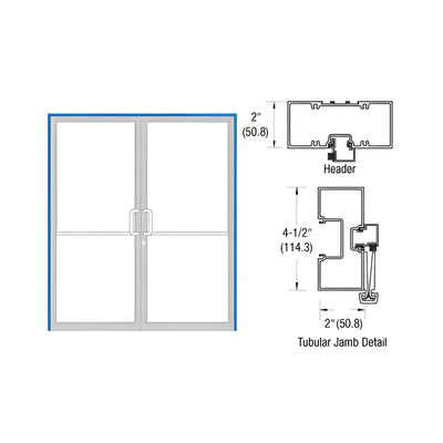 CRL-U.S. Aluminum Custom KYNAR® Paint Custom Size Series 451 Tubular Gear Hinge Up and Over Frame Complete (2F)
