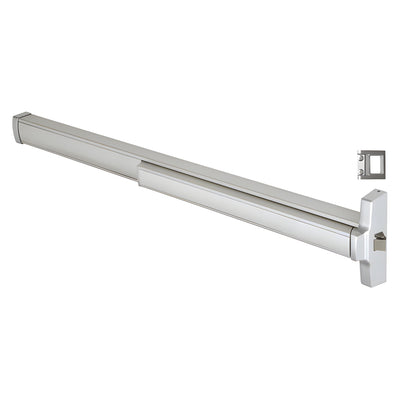 CRL 48" Jackson® Model 2095 Grade 1 Rim Latch Panic Exit Device Right Hand Reverse Bevel 'S' Strike Fits 32" to 48" Wide Door Satin Aluminum Finish
