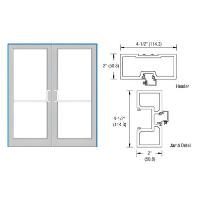 CRL-U.S. Aluminum White KYNAR® Paint 76" x 86" Series DF800 Tubular Offset Pivot Up and Over Frame Complete (2F)